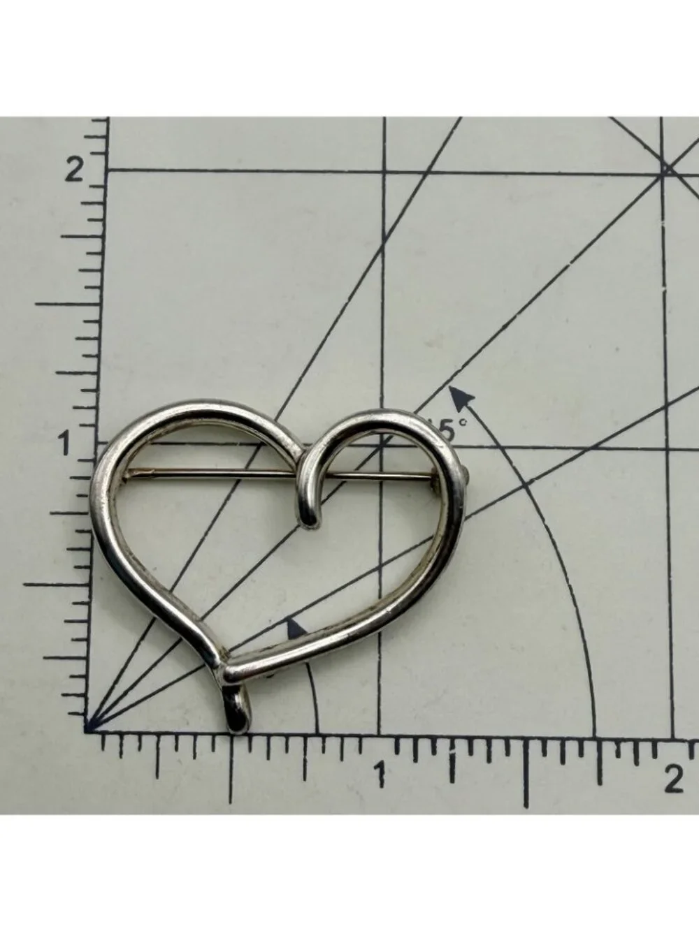 John Lennon Open Heart Brooch Imagine Collection Sterling Silver 925©1999 Signed